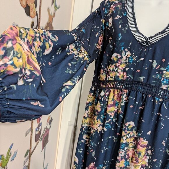 Mexx Blue floral boho dress size 2 @Y - Picture 7 of 12